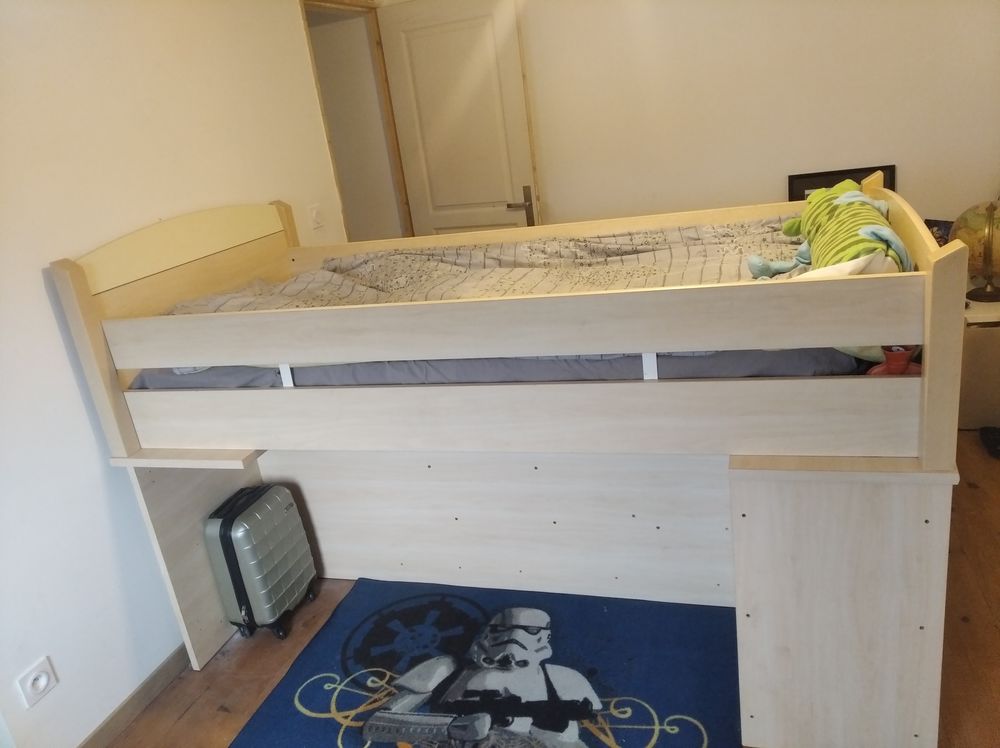 Lit mezzanine enfant bois naturel Mobilier enfants