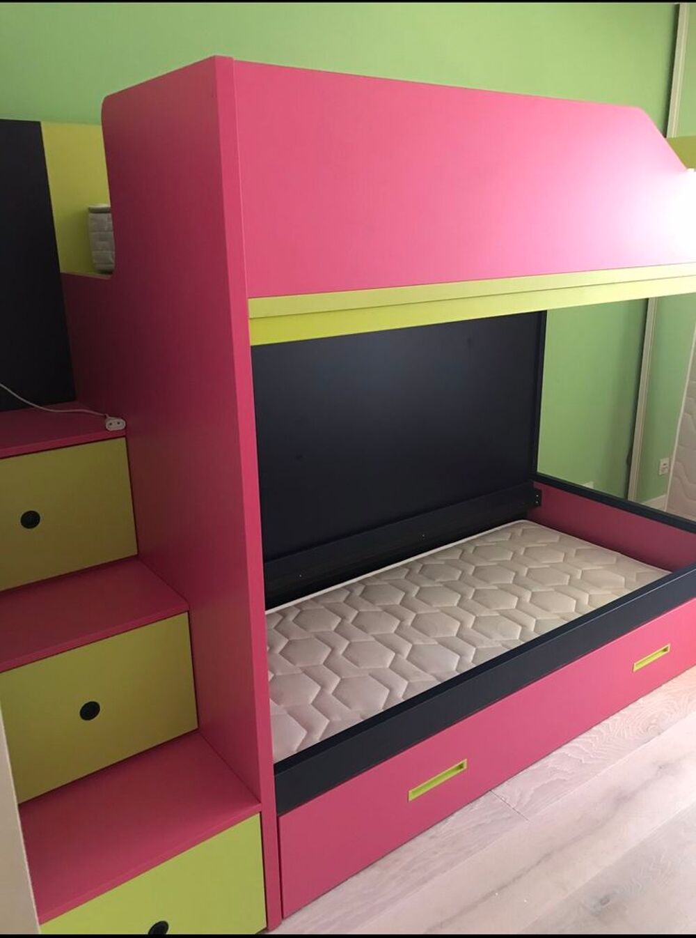 Ensemble Lit Superpos&eacute; Haut de Gamme avec Bureau Mobilier enfants