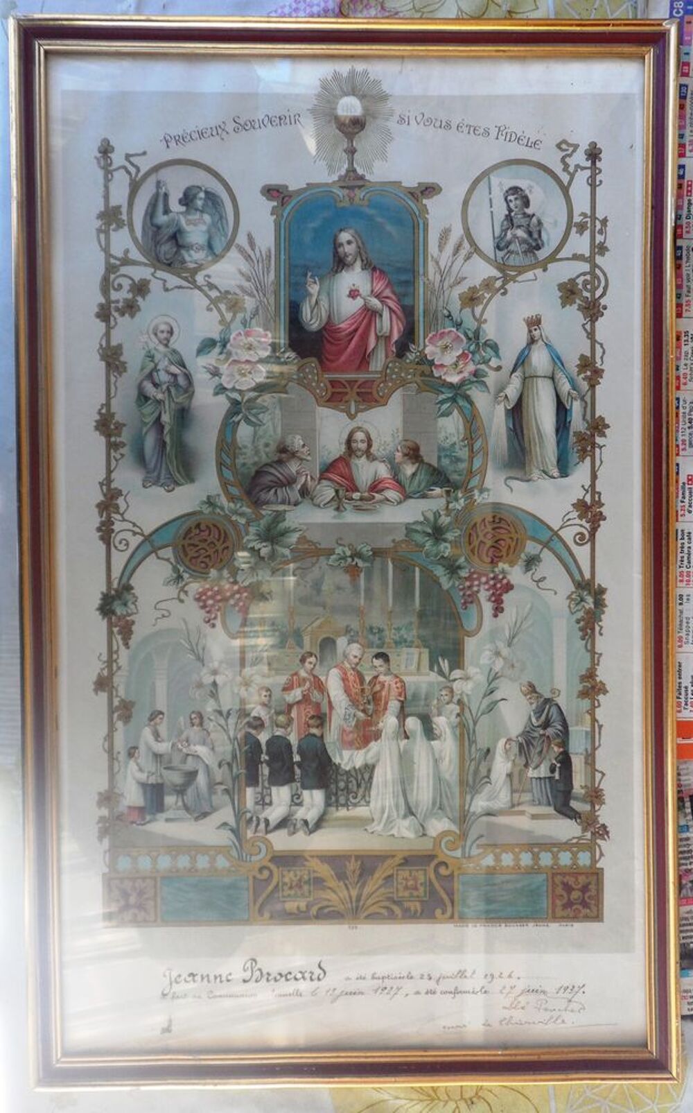 Dipl&ocirc;me religieux ancien encadr&eacute;
Jeanne Brocard Décoration