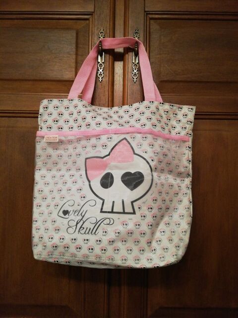Sac  main synthtique cration CHAUSSEA  LOVELY SKULL  4 cuisses (71)
