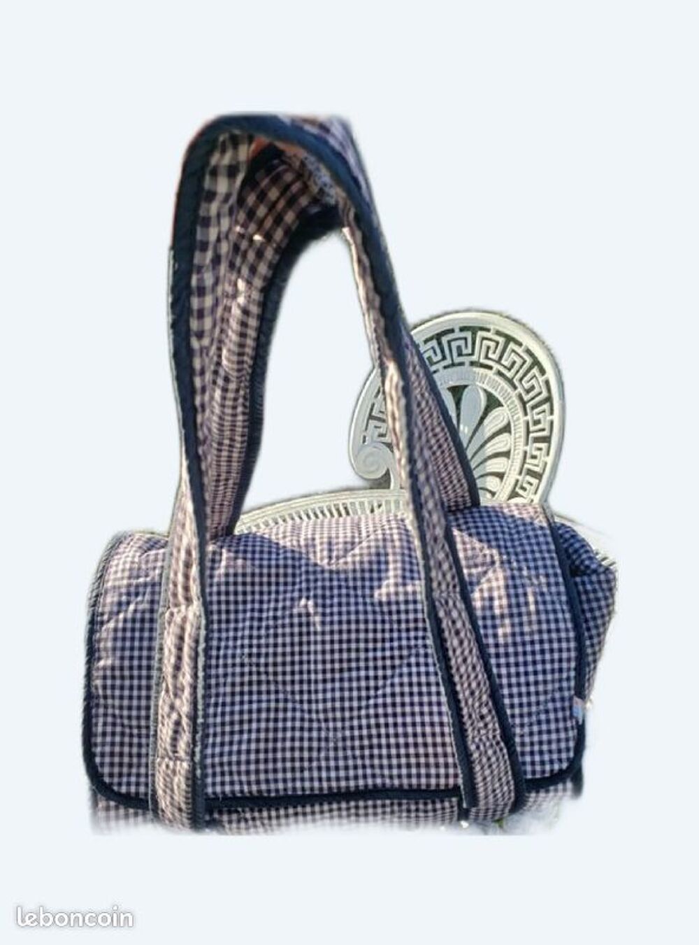 SAC A LANGER TISSU VICHY BLEU Puériculture