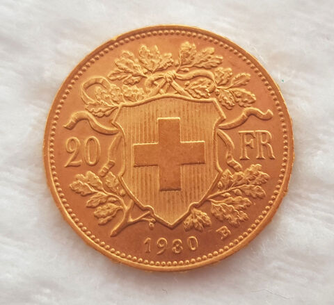 OR PI�CE 20 FRANCS SUISSE Vreneli 1930 1089 Bons-en-Chablais (74)