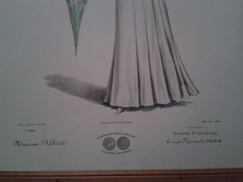 Gravure de mode ancienne 1904 suite expo universelle de 1900 Dcoration