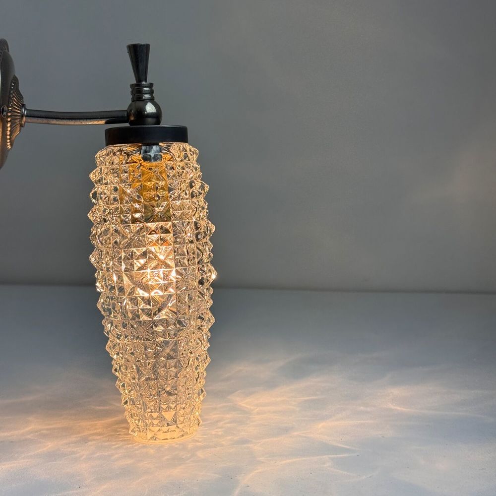 PAIRE D'APPLIQUES " POINTE DE DIAMANT " VINTAGE D�coration