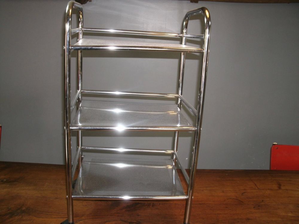 Chariot M&eacute;dical de Laboratoire en Inox 3 Couches Meubles