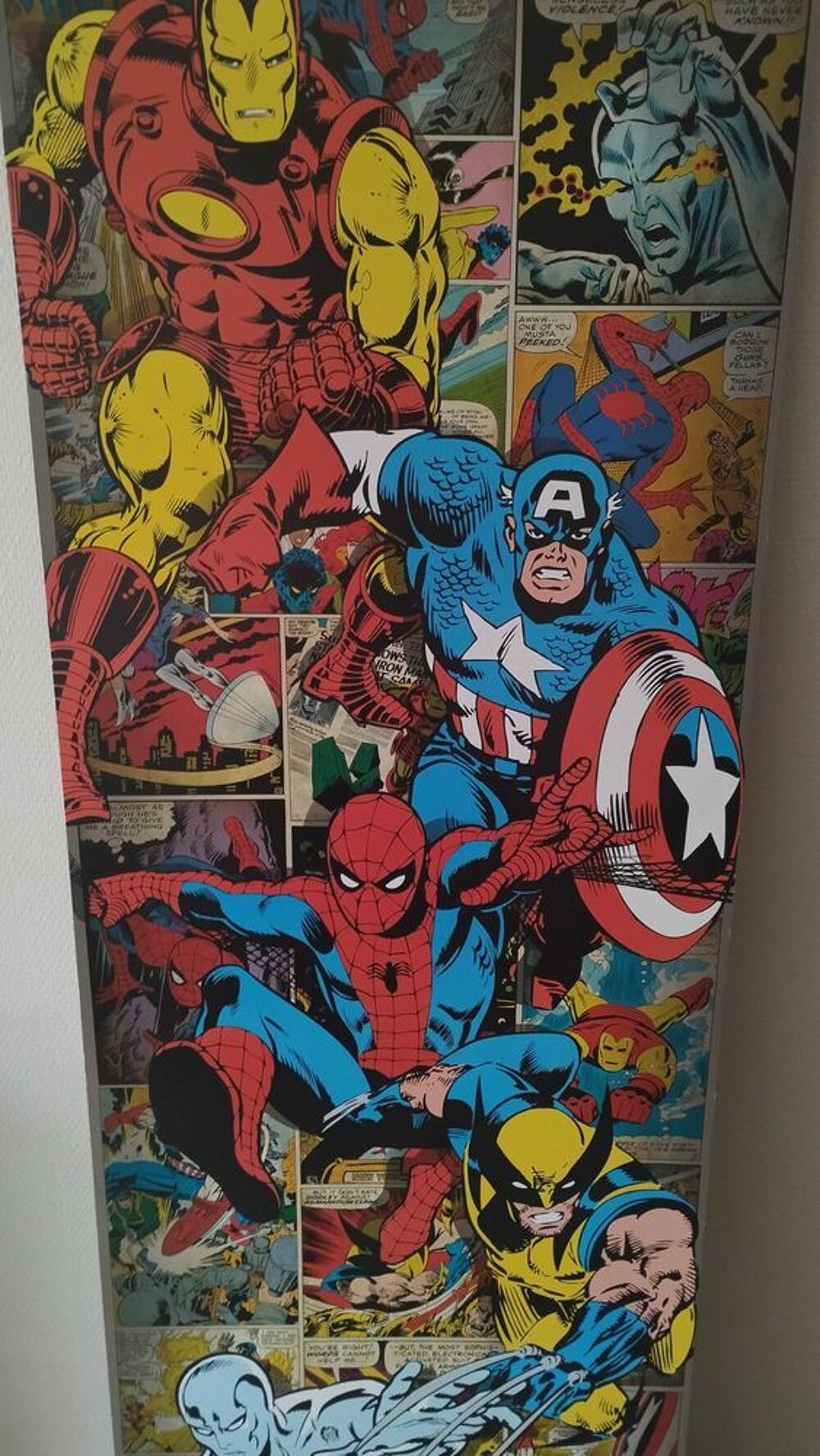Grand Panneau : Marvel Comics . 1938 ( &agrave; l'origine Timely Publication Puis Timely Comics ) fondateur Martin Goodman . dimension 53 x 158 cm d&eacute;coration Décoration