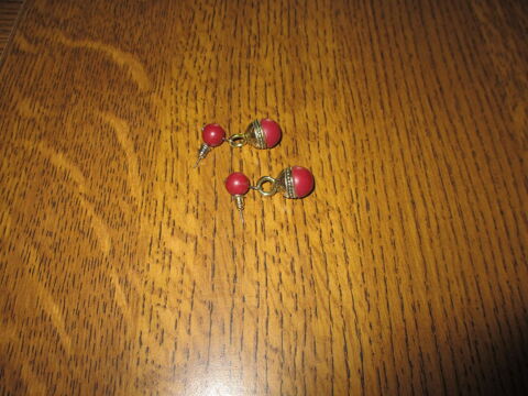 boucles d'oreilles boules marron 0 M�rignies (59)