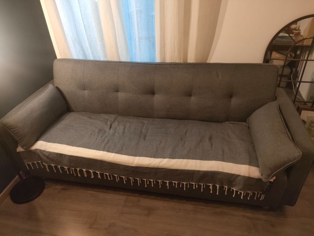 Canap&eacute; convertible scandinave gris Meubles