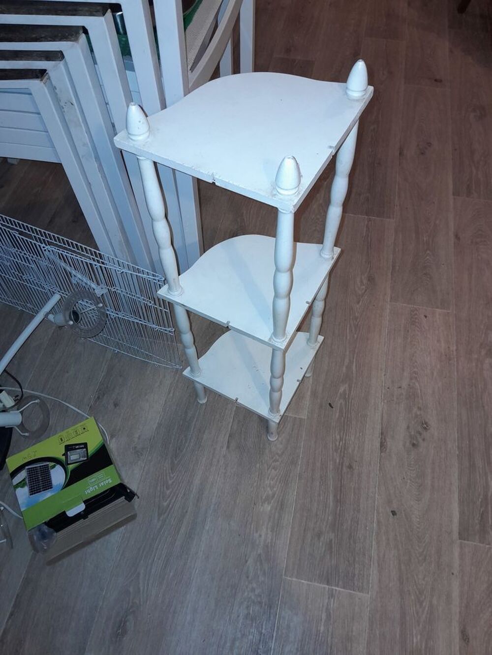 etagere angle 20 20 80 blanc en bois Meubles