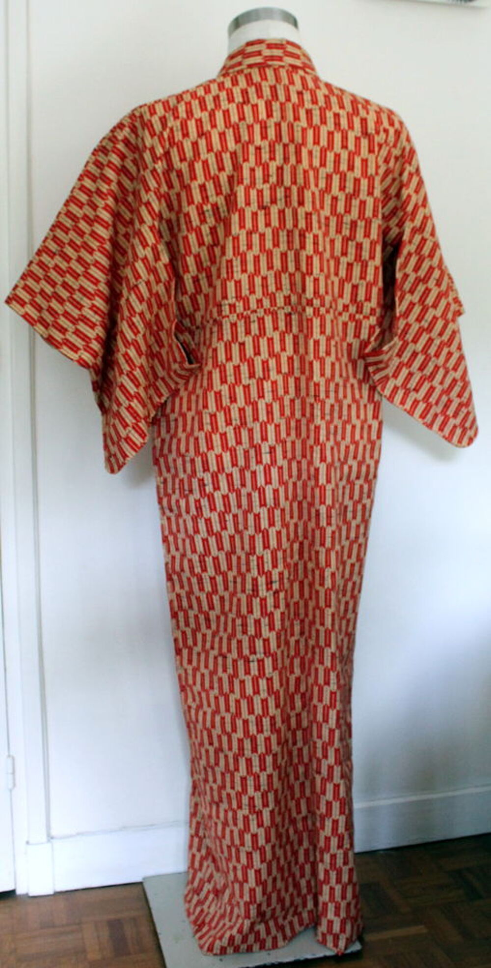 Kimono long ancien cousu main vintage 1960 Vêtements