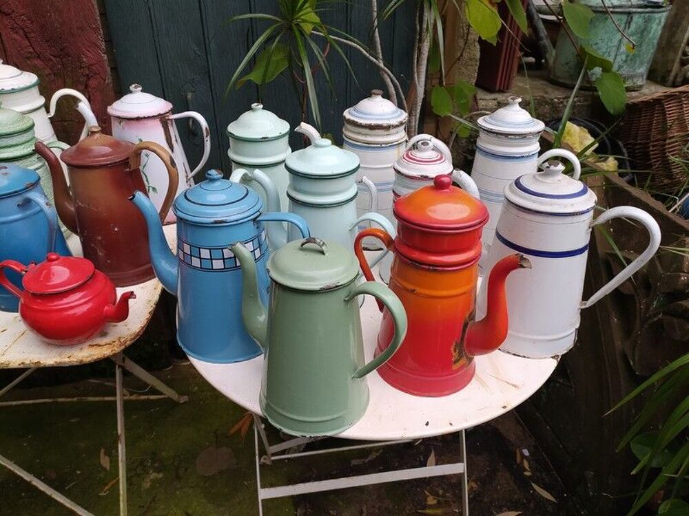 Anciennes Cafeti&egrave;res &Eacute;maill&eacute;es &Eacute;mail Couleur Enamel Coffee 