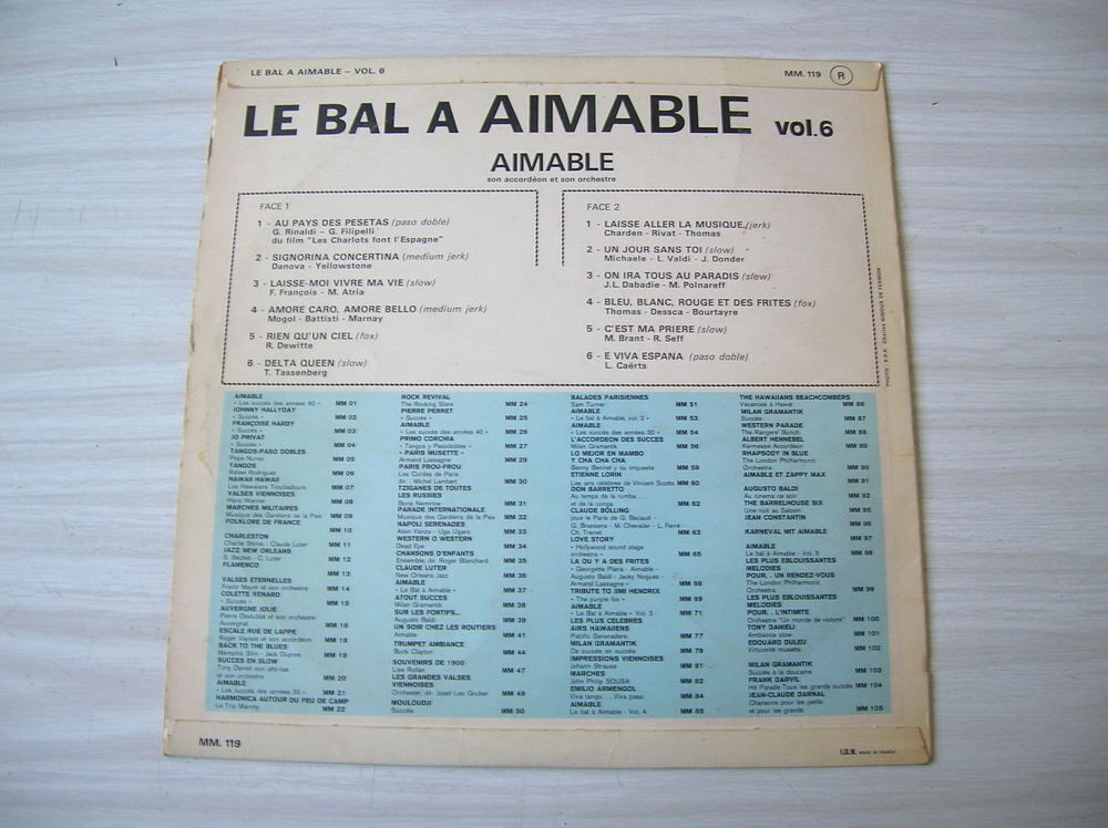 33 Tours LE BAL A AIMABLE VOL.6 CD et vinyles