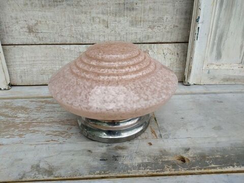 Ancien Plafonnier Verre Clichy Rose Moucheté Art Déco 
35 Loches (37)