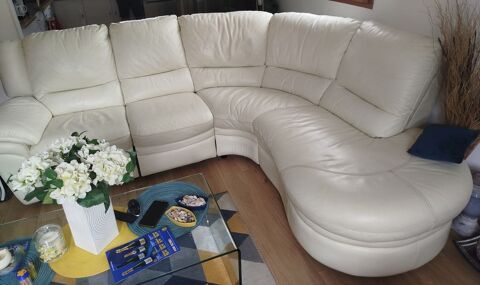 Canapé angle cuir blanc 180 Foulbec (27)