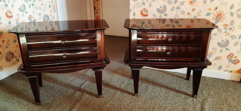 Coiffeuse et tables de nuit vintage ann&eacute;es 1950 Meubles