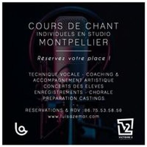   Cours de chant individuels en studio  Montpellier 