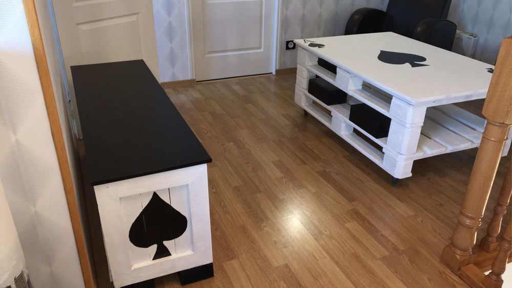 Ensemble meuble t&eacute;l&eacute; et table basse salon Meubles