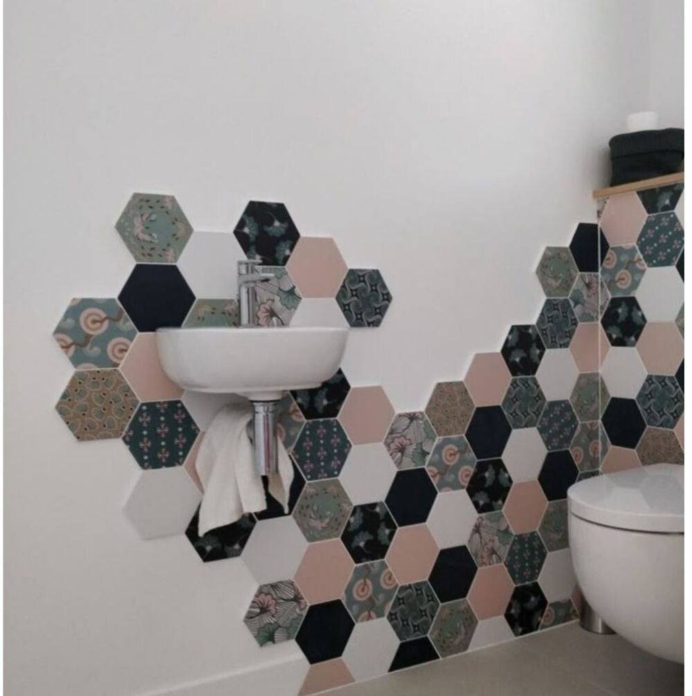Carrelage hexagonal
Tommettes en gr&egrave;s " good vibes" Bricolage