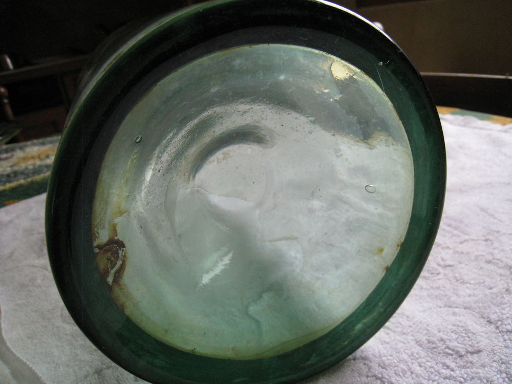 Bouteille ancienne verre souffl&eacute; 1940 Décoration