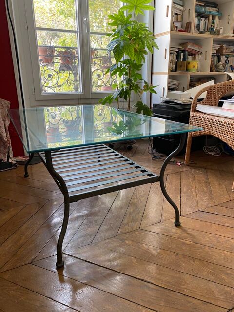 Table basse verre mtal L110 l70 H48 40 Paris 19 (75)