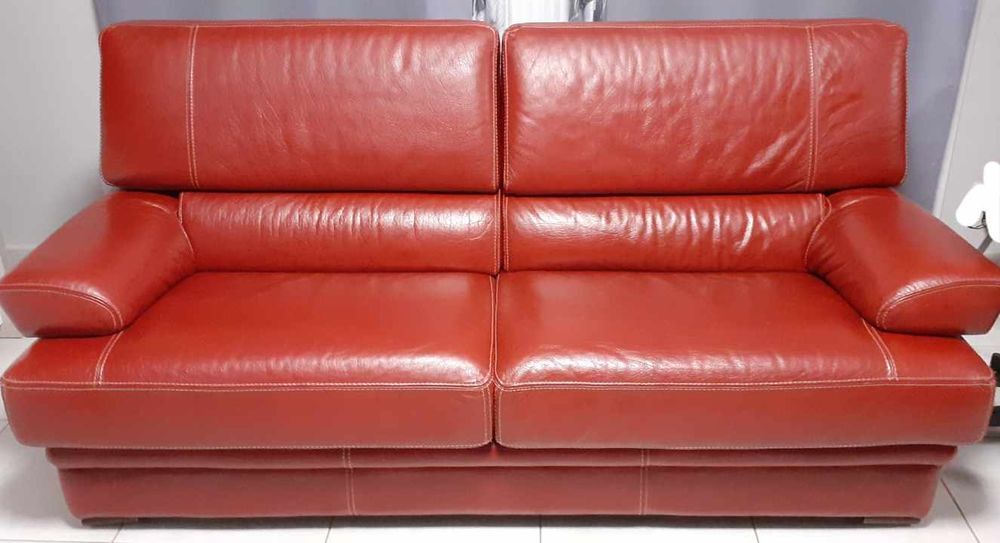 Canap&eacute; 3 PL en Cuir de Buffle occasion et/ou Fauteuils Meubles