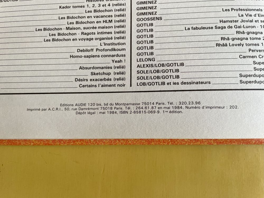 LES BIDOCHON Edition Originale Tome 6 VOYAGE ORGANISE EO Aud 