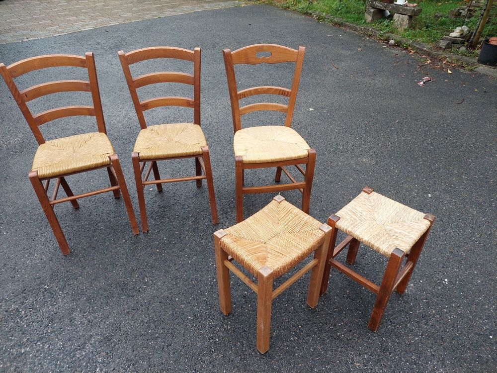chaises tabourets paill&eacute;s Meubles
