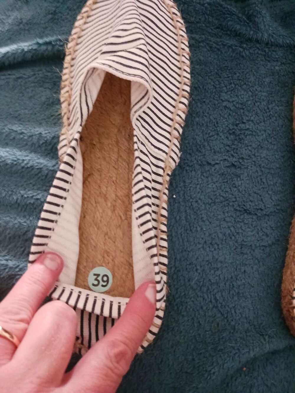 Espadrilles Ray&eacute;es bleu et Blanc Taille 39 Chaussures
