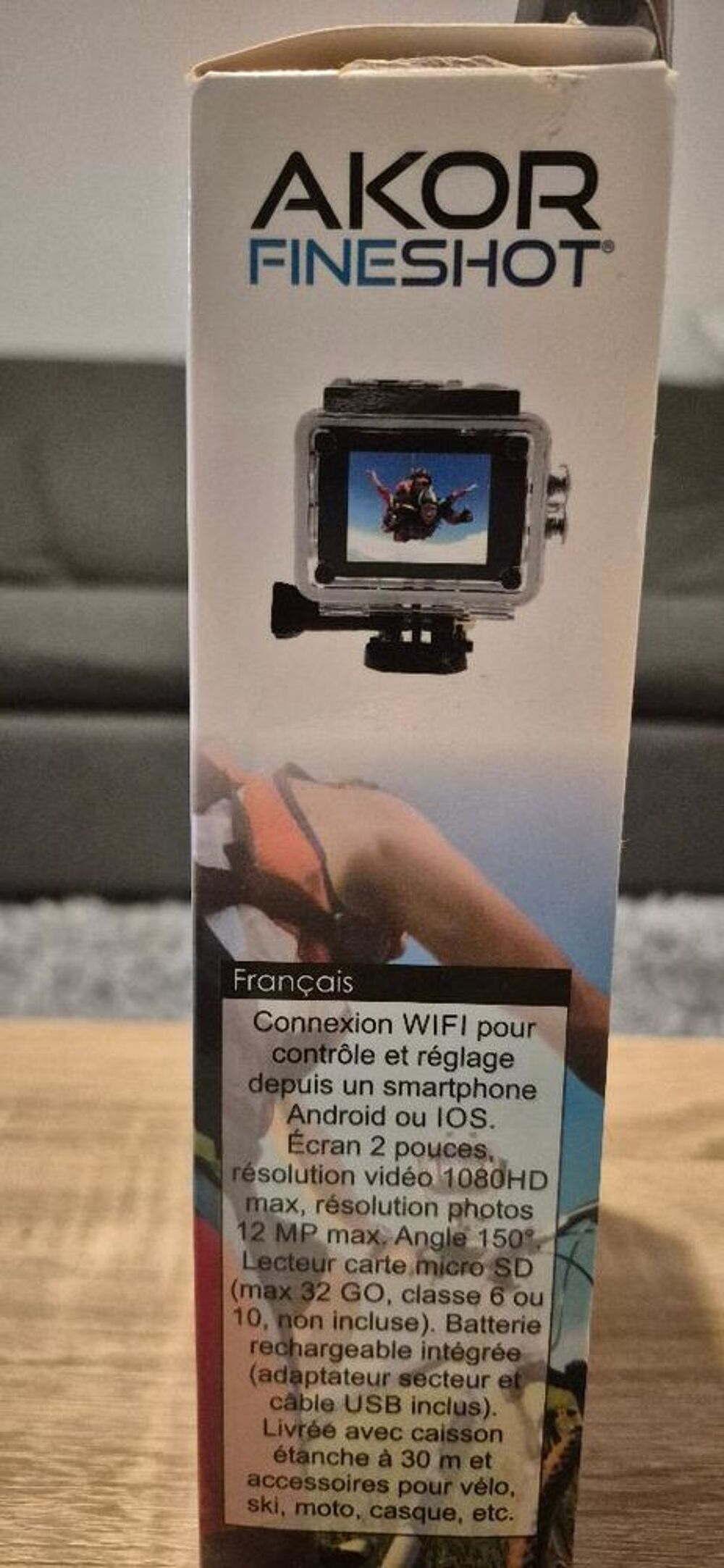Pack Cam&eacute;ra Sport AKOR FINESHOT HD 1080p + Kit Accessoires Photos/Video/TV