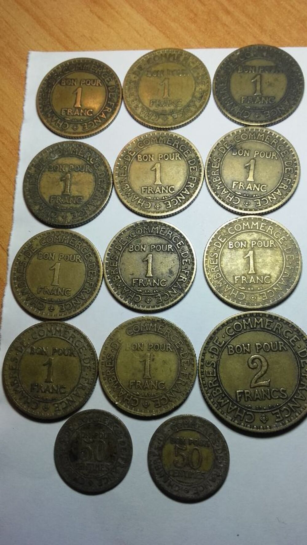 lot de 14 pi&egrave;ces Bon du Commerce . 