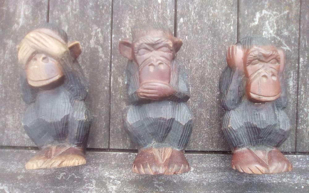 3 singes de la sagesse : entendre voir parler Décoration