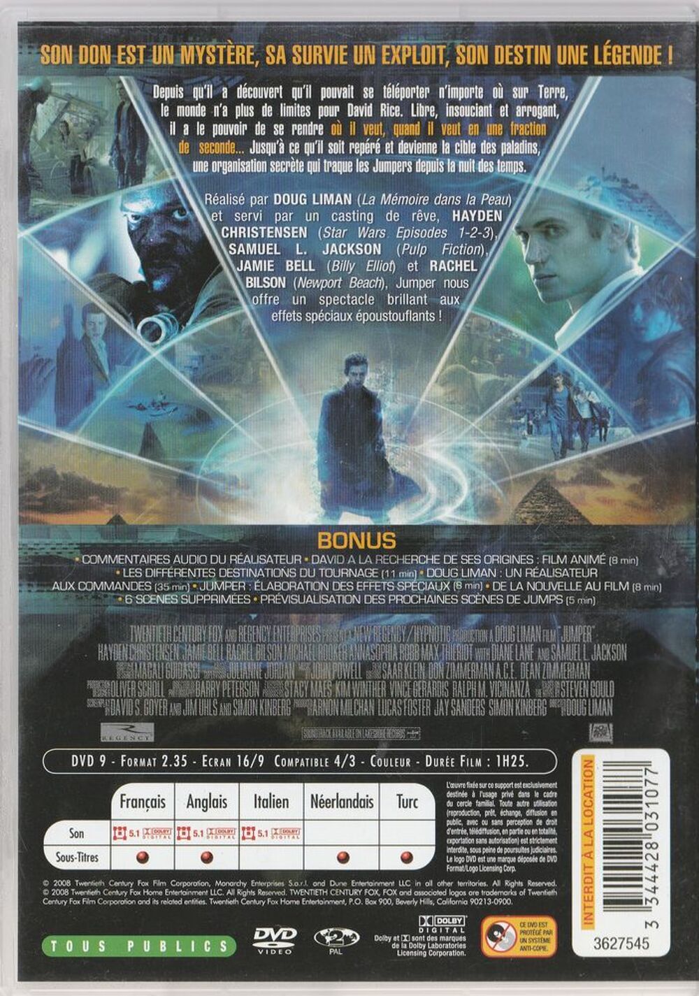 Jumper le monde n'a plus de limites DVD et blu-ray