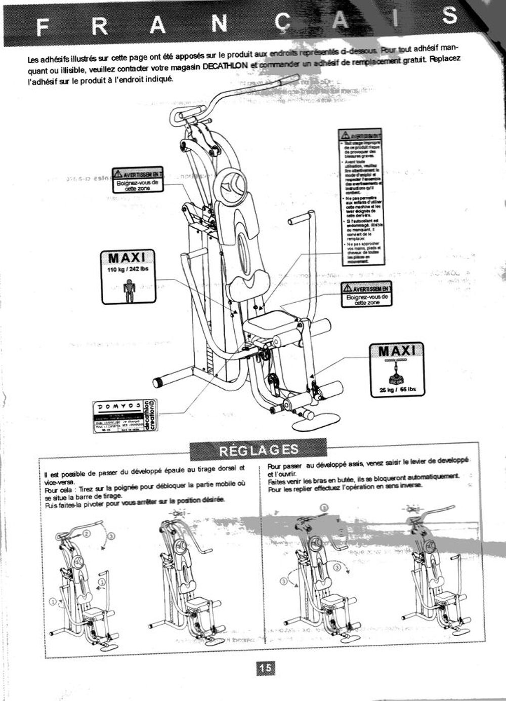 banc de musculation domyos Sports