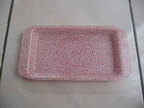 Plateau rectangulaire petit format plastique rose et blanc 6 Celles-sur-Belle (79)