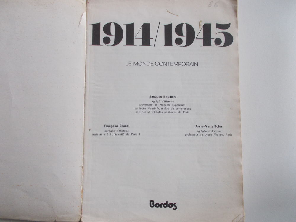 HISTOIRE/LE MONDECONTEMPORAIN
1914/1945 Livres et BD