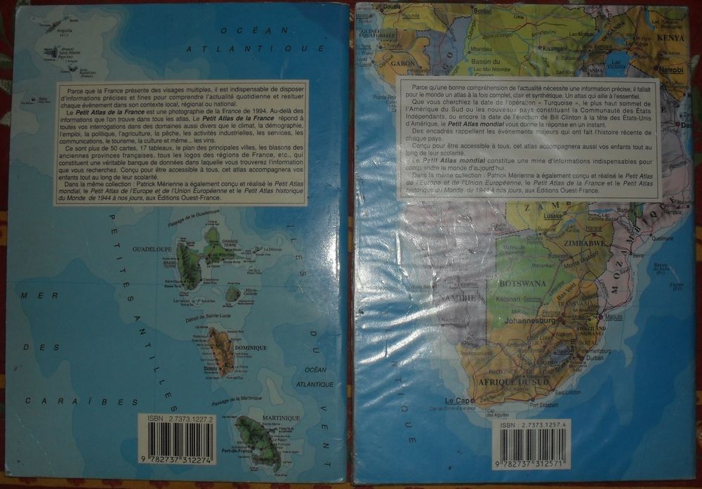 Lot de 2 Petits Atlas de Patrick M&eacute;rienne. Livres et BD