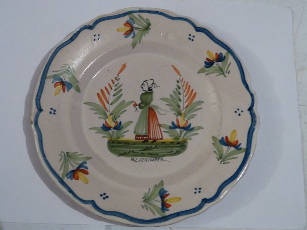 ASSIETTE HR QUIMPER BRETONNE ANCIENNE 