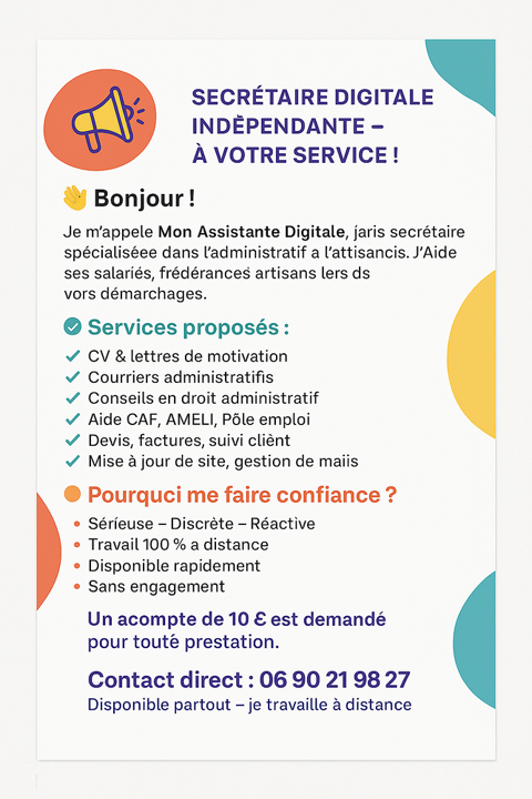 ? Secrétaire Digitale Indépendante ? À Votre Service ! 0 97231 Le robert