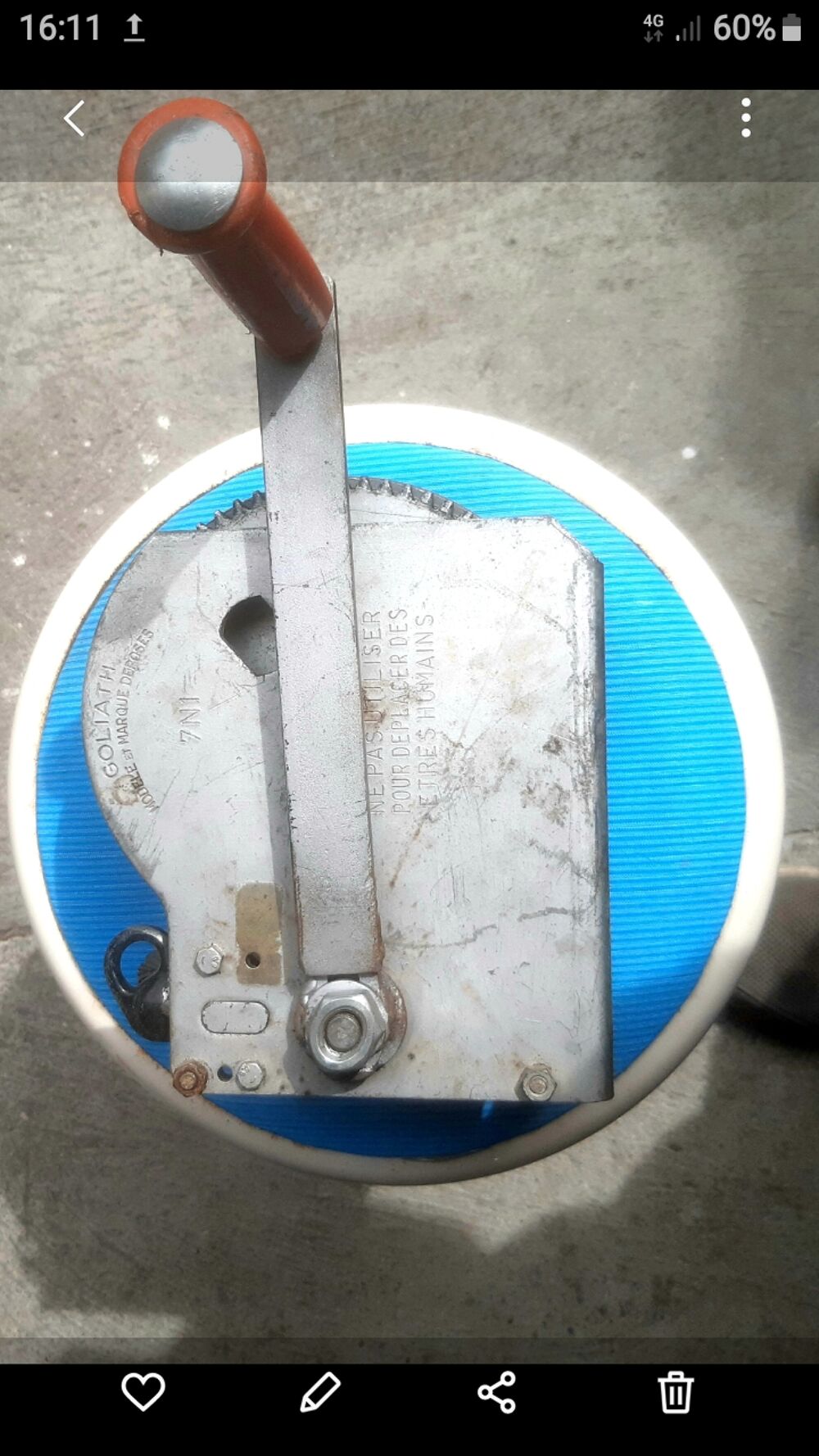 Treuil manuel &agrave; c&acirc;ble Bricolage