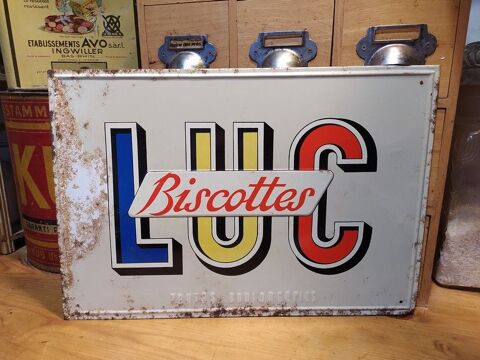 Ancienne Plaque Tle Publicitaire Biscottes LUC 49 Loches (37)