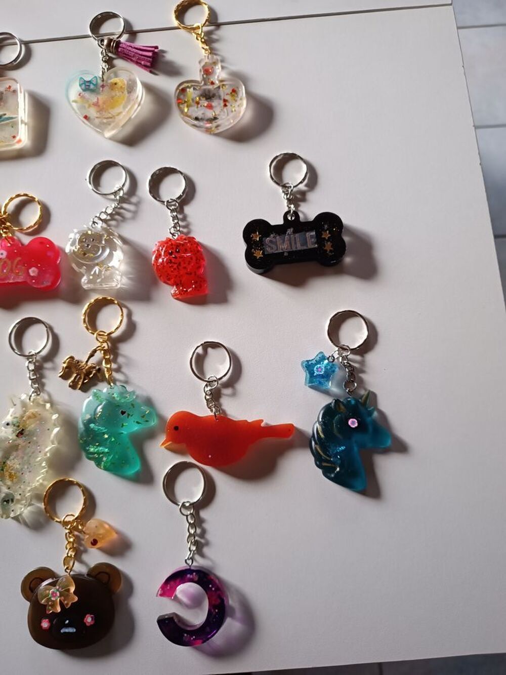 Porte cl&eacute; mignon animaux, en r&eacute;sine artisanale Bijoux et montres