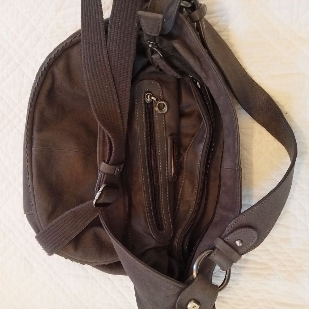 Sac en cuir gris Maroquinerie