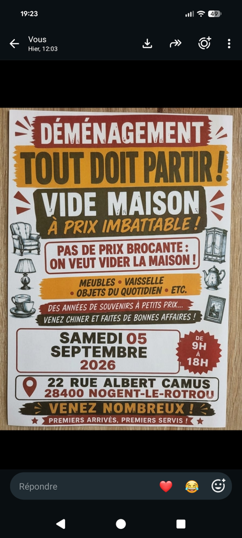Vide maison Nogent le rotrou Nogent-le-Rotrou (28)