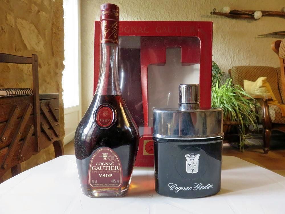 Coffret Cognac Gautier VSOP avec sa flasque de d&eacute;gustation 