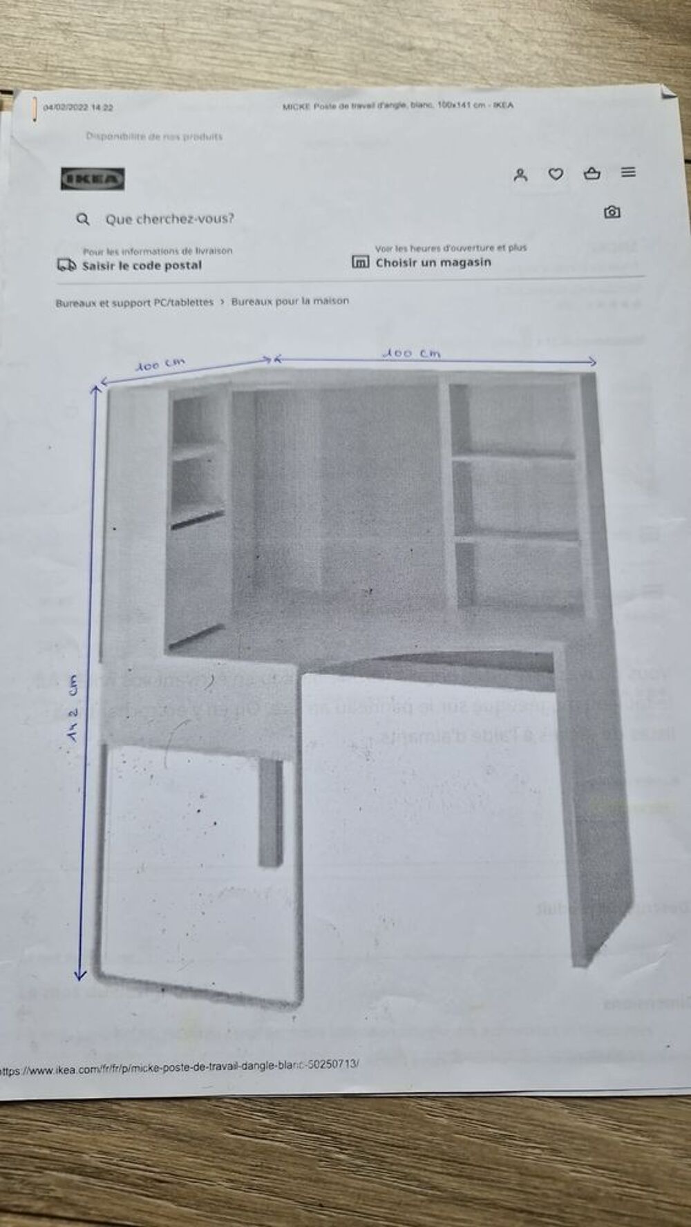 Bureau/poste de travail d'angle blanc Meubles