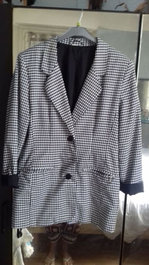 veste vintage à carreau noir/ blanc 20 Gaillard (74)