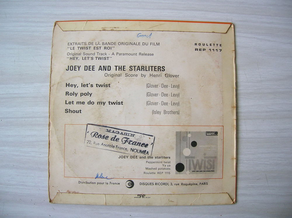 EP JOEY DEE and THE STARLITERS Hey let's twist + 3 CD et vinyles
