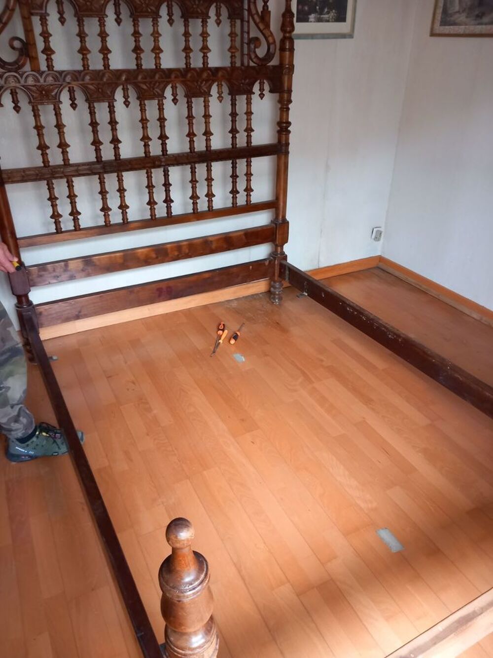 Lit ancien portugais en bois Meubles