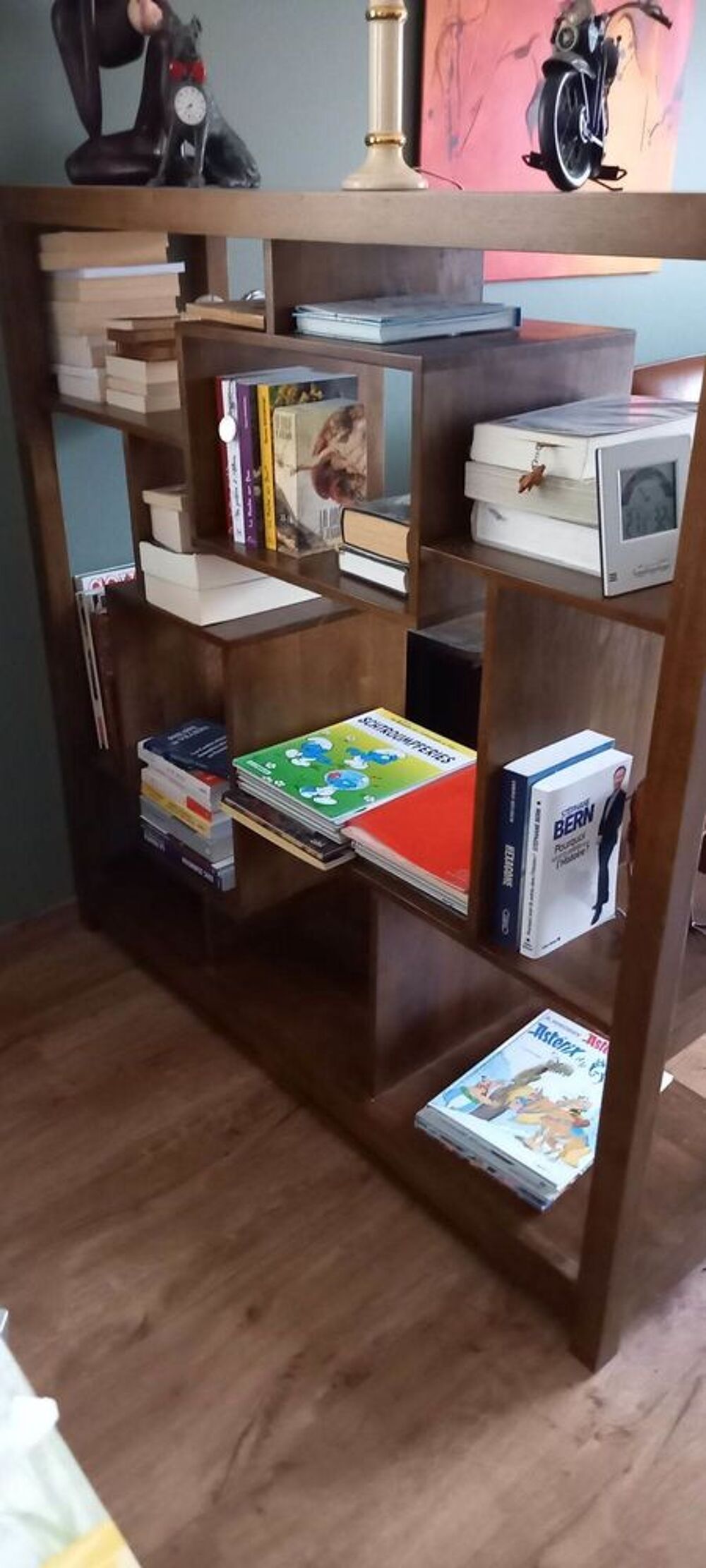 Biblioth&egrave;que &eacute;tag&egrave;re h&eacute;v&eacute;a massif Meubles