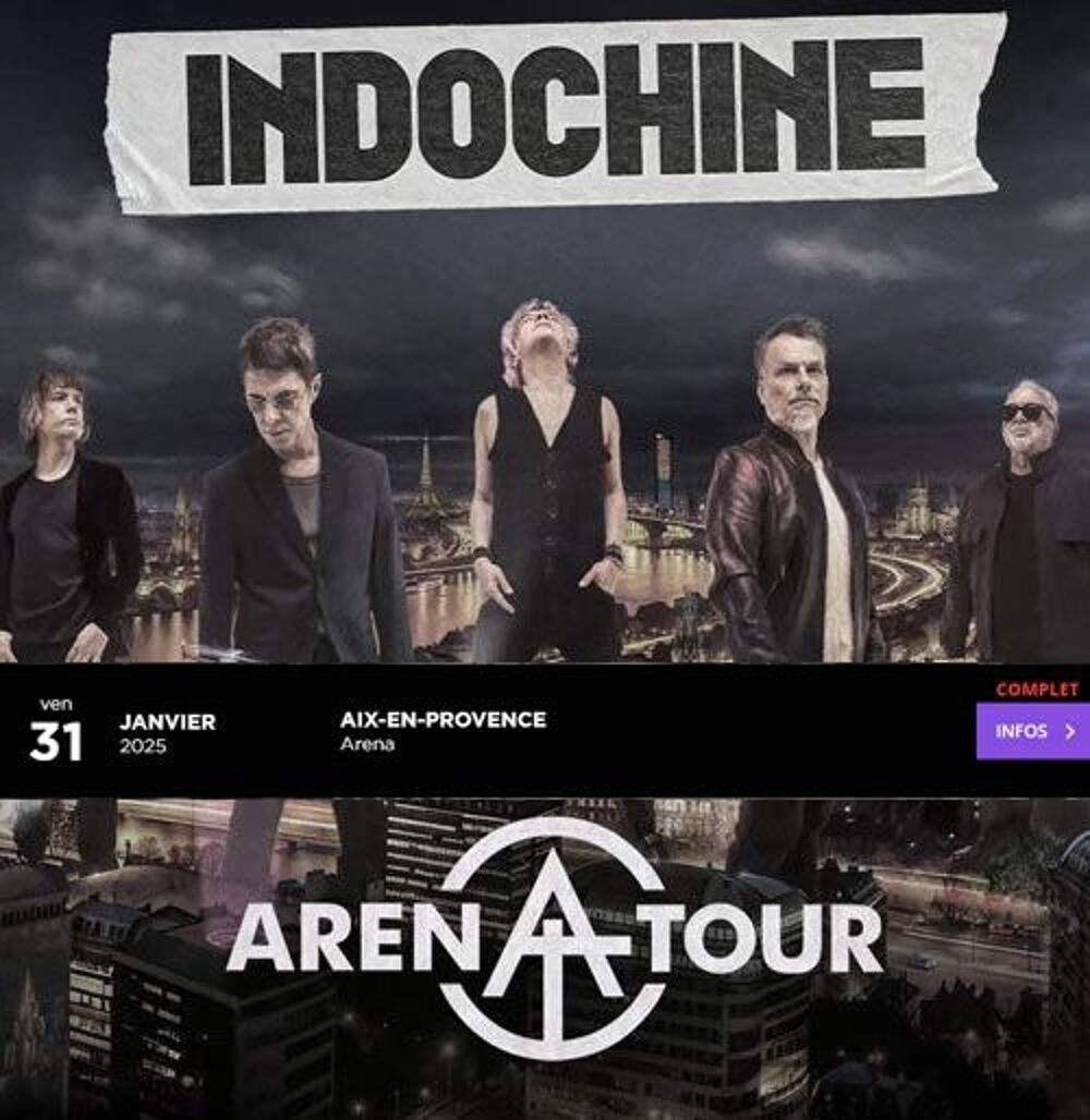 Indochine Aix Billetterie